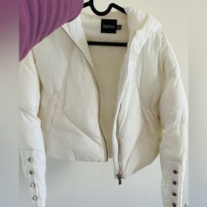 White Puffer Jacket- Boohoo